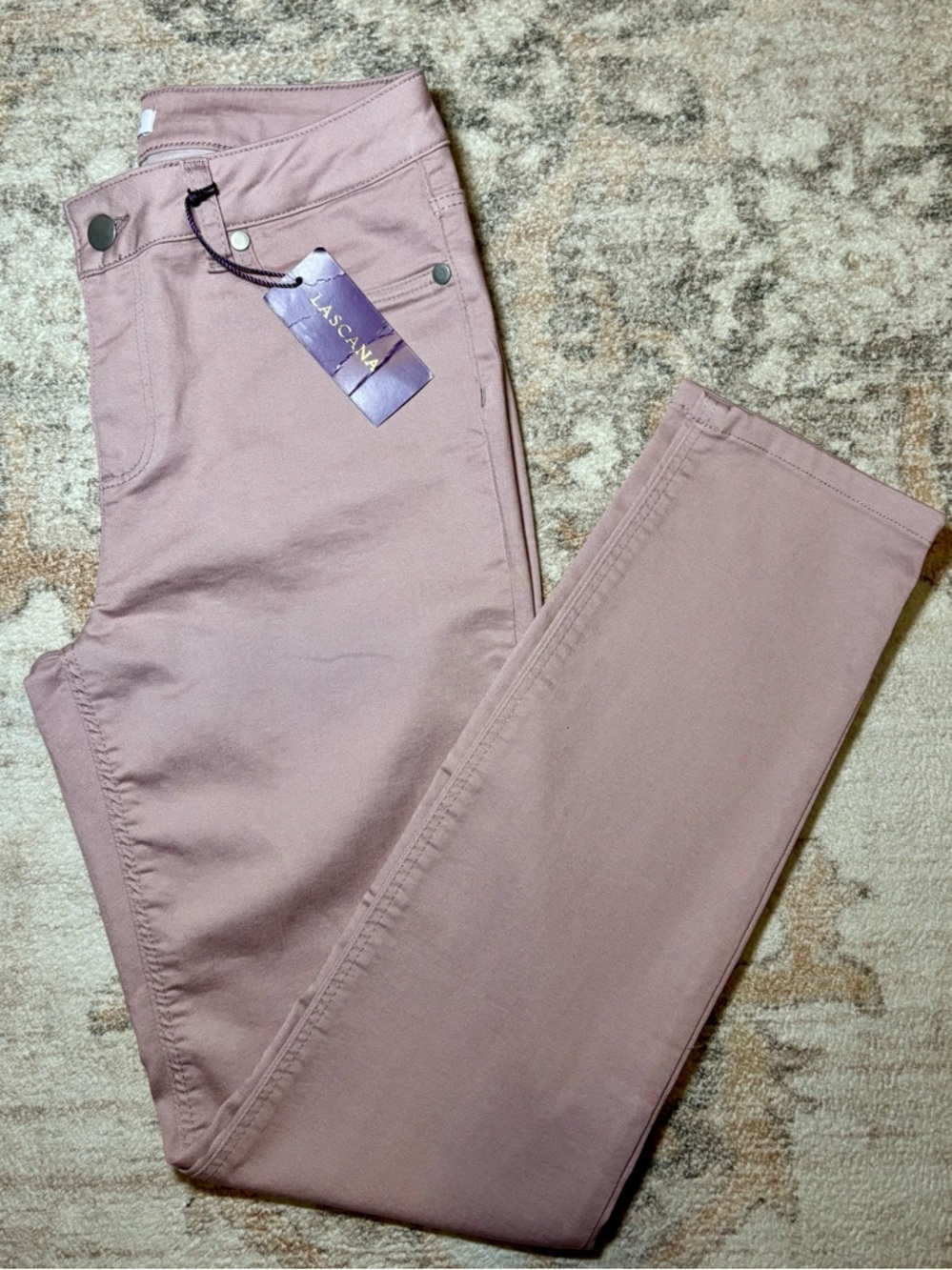 Lascana skinny leg cropped Slim-Fit Stretch Light Pink Jeans Women's 4 - Picture 4 of 7